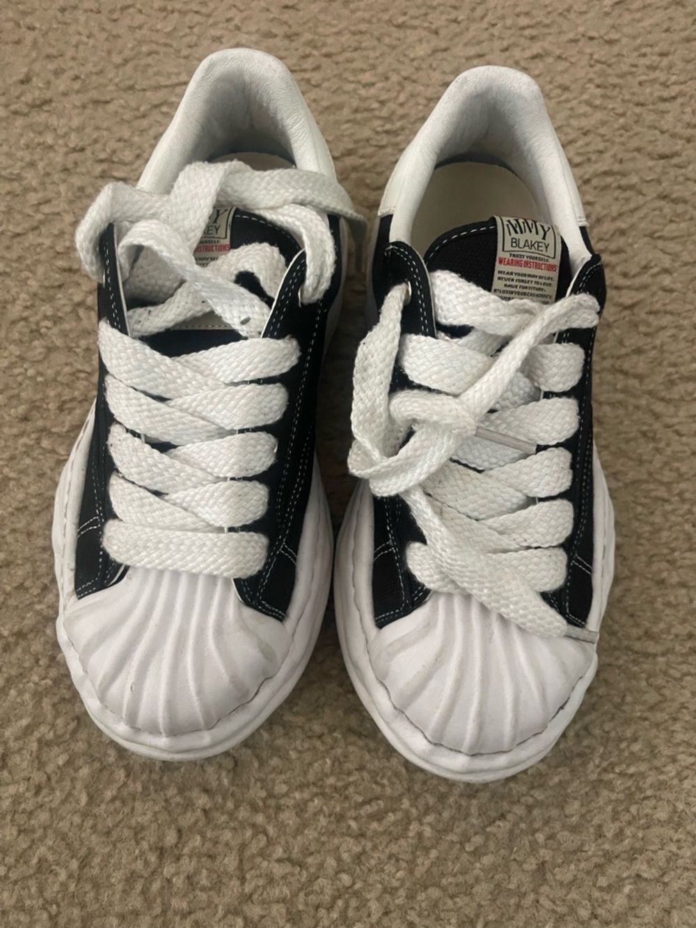 Black & White Low-Top Sneakers with Shell Toe - Casual Men’s Shoes